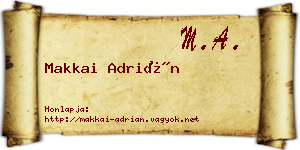 Makkai Adrián névjegykártya